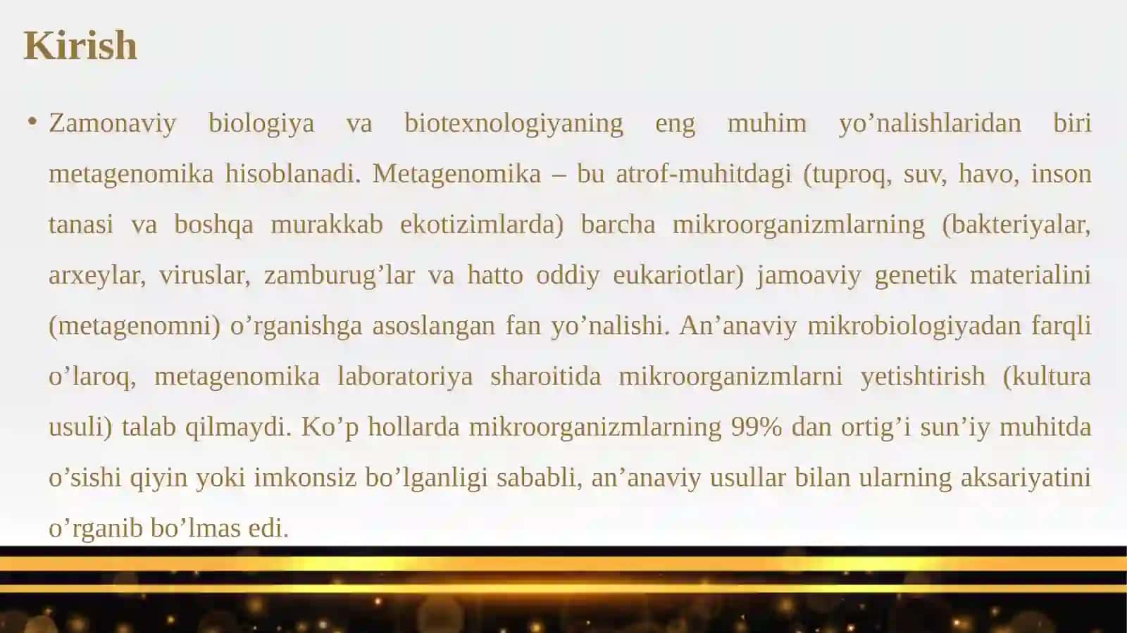 Metagenomikaning asosiy qo‘llanish sohalari 4
