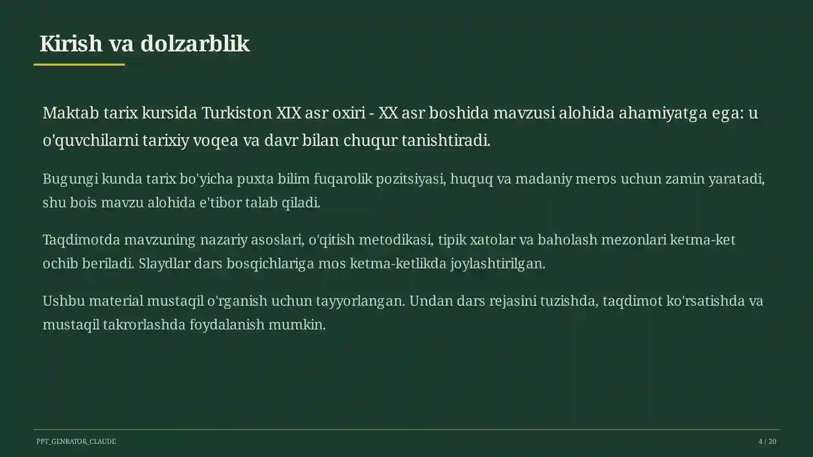 Turkiston XIX asr oxiri - XX asr boshida (9-sinf) 4