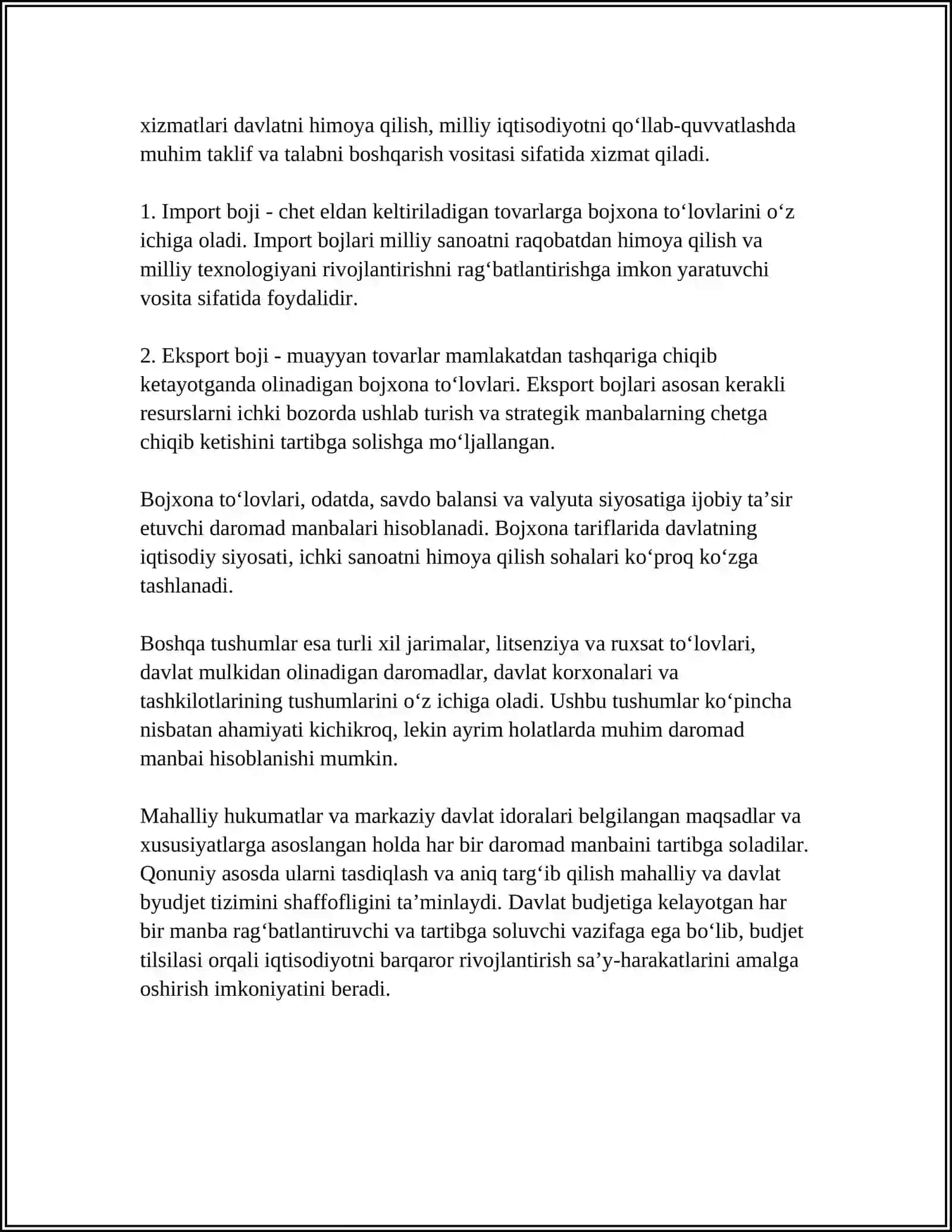 DAVLAT BUDJETI DAROMADLARI VA XARAJATLARI 4