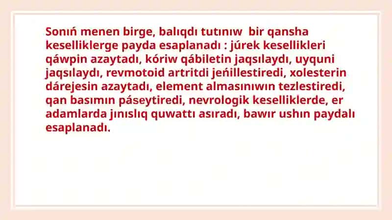 Balıqtıń insan organizimine paydası 4