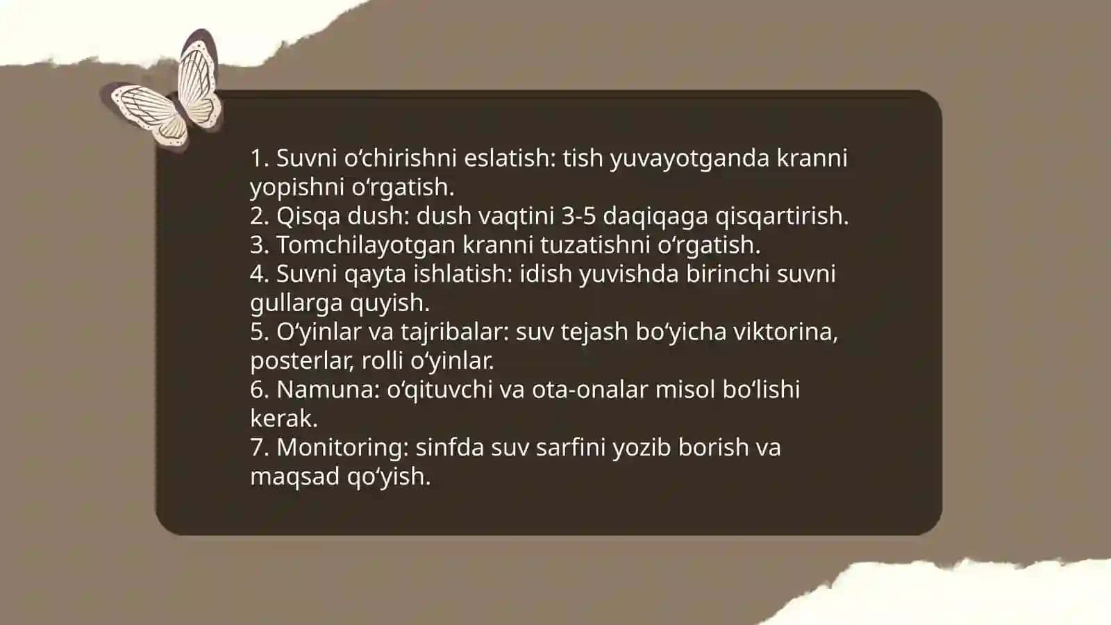 Tabiatni muhofaza qilish usullarini oʻrgatish 4
