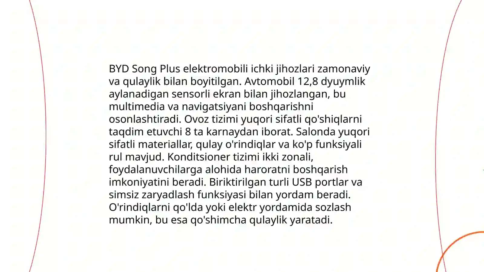 BYD Song Plus elektromobili xarakteristikalari 4