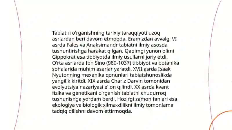Tabiat nima uchun oʻrganiladi 4