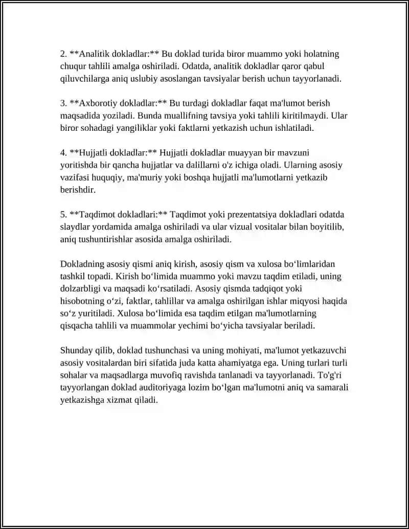 DOKLAD VA UNING TURLARI 4