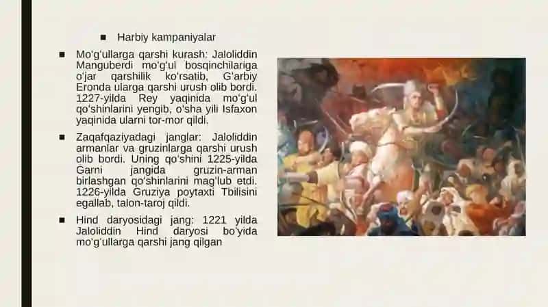 Jaloliddin Manguberdiyning harbiy yurishlari va harbiy san'ati 4