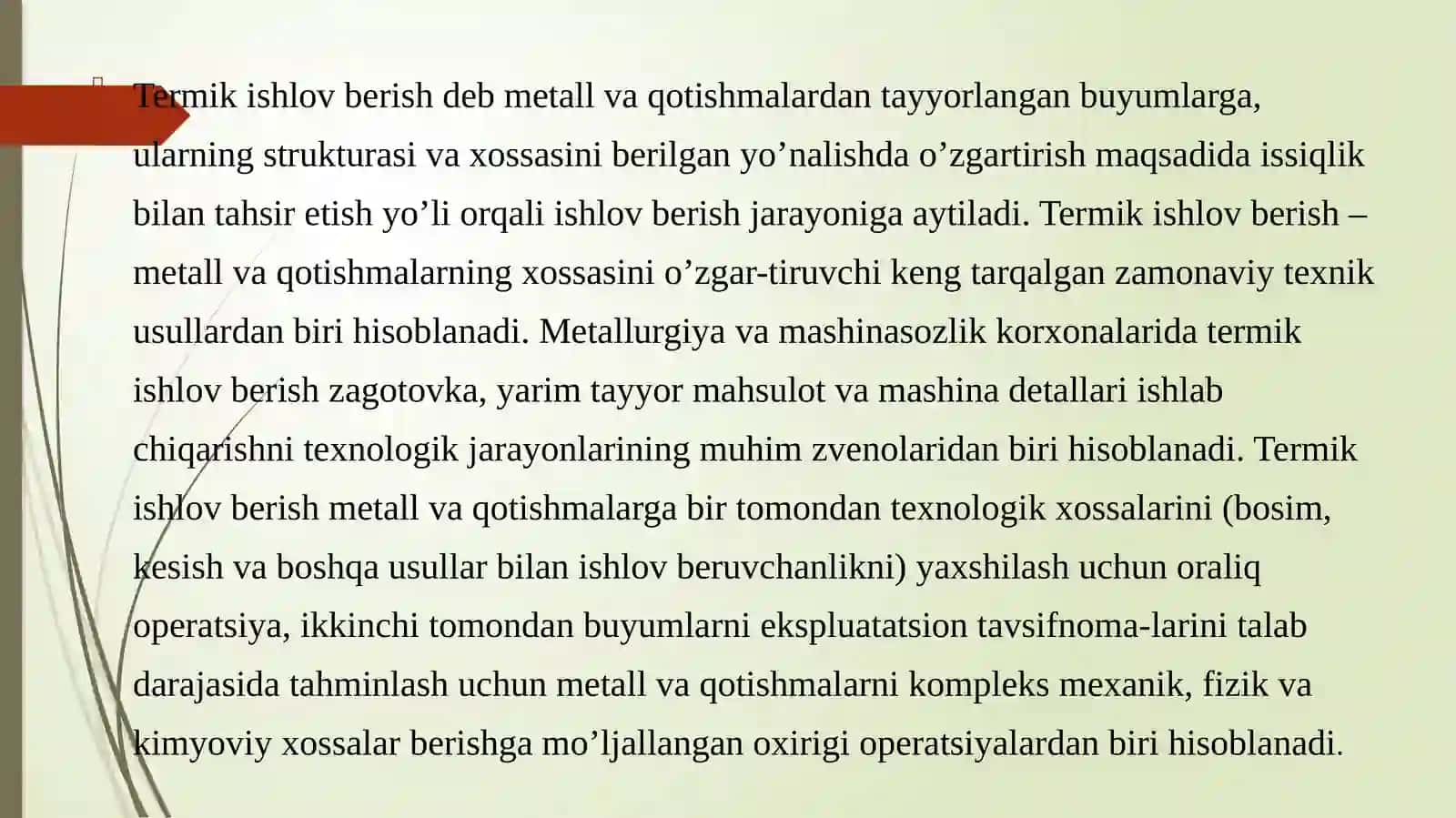 Metallar termik va kimyo viy ishlovberish 4