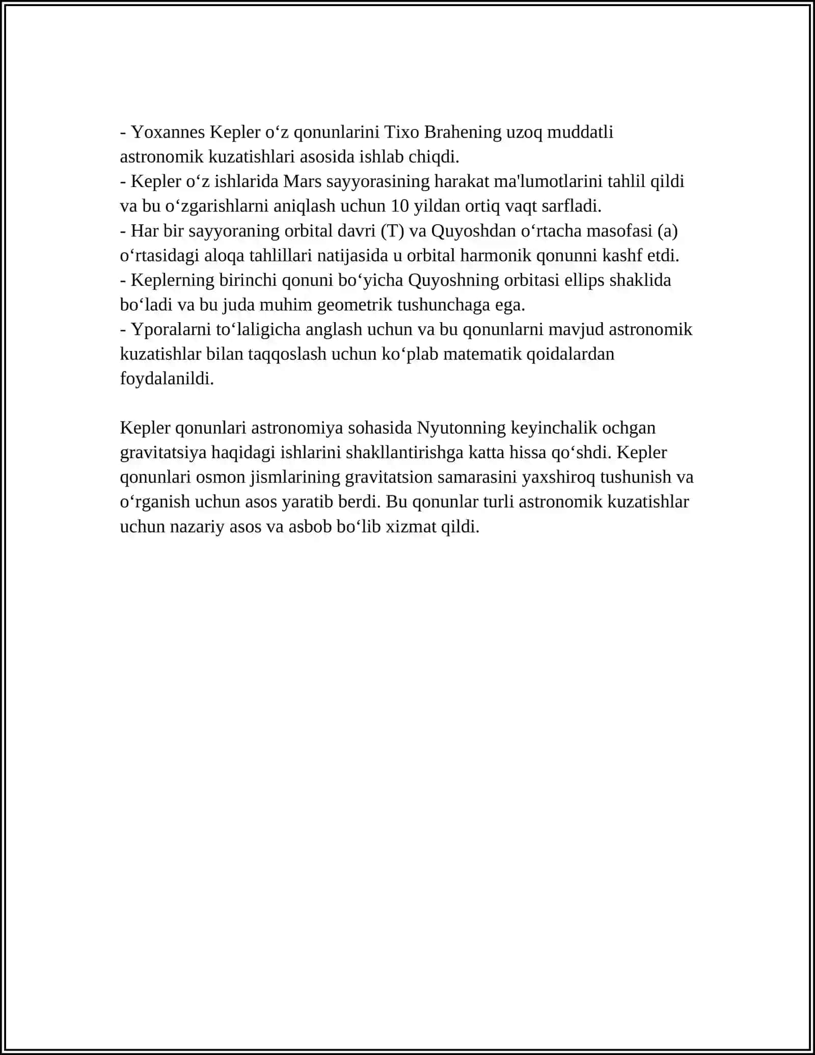 KEPLER QONUNLARI 4