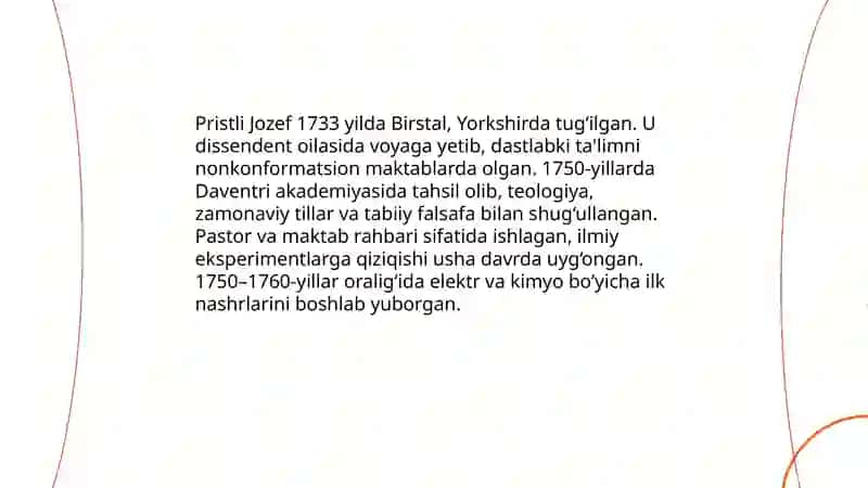 Pristli Jozefning hayoti va biografiyasi 4