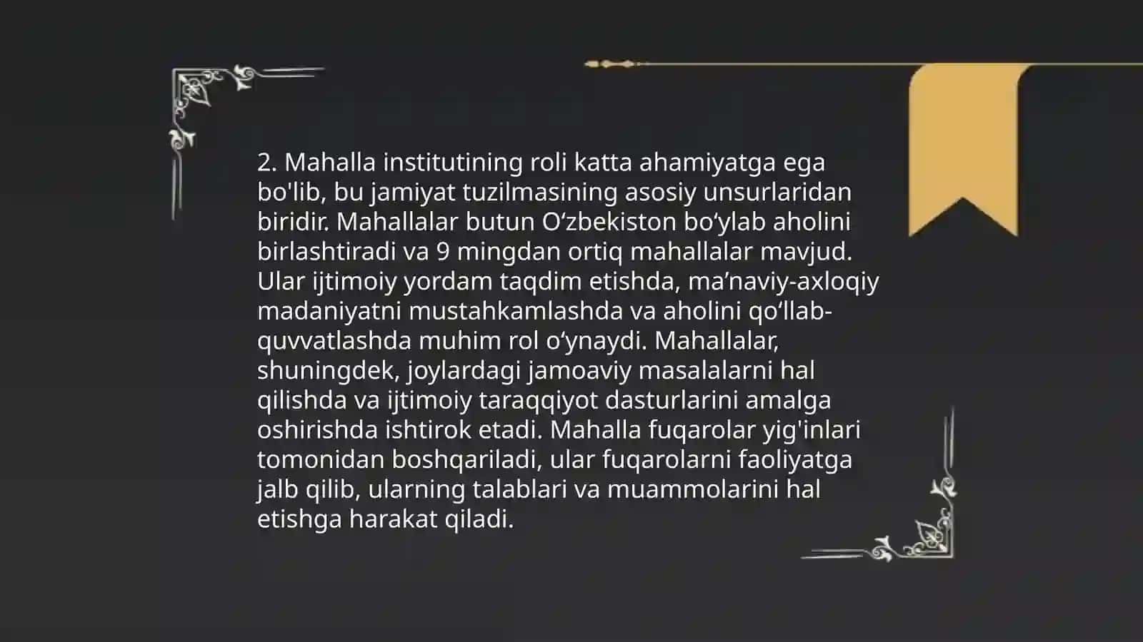 Oʻzbekistonda oʻz-oʻzini boshqaruv organlarining faoliyati va ularning jamiyatni demokratlashtirishdagi oʻrni 4