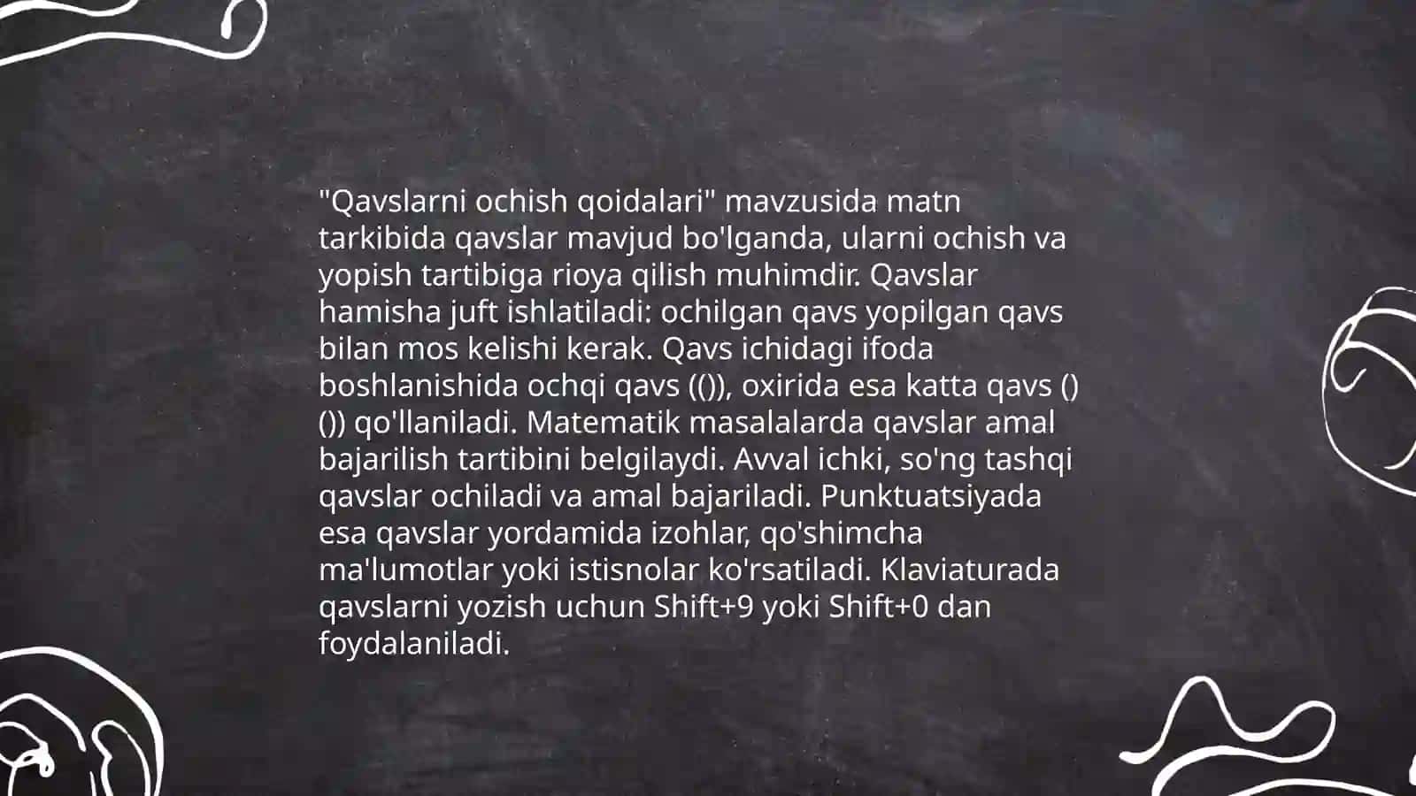1- sinf matematika fani 51-mavzu Qavslar 4