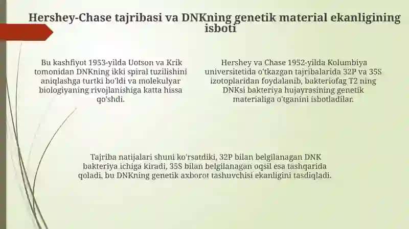 Nuklein kislotalar funksiyasining kashf etilishi 4