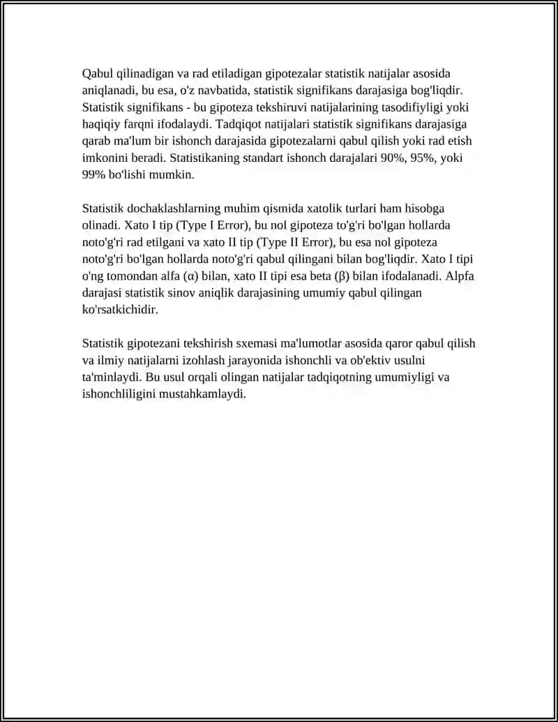 STATISTIK GIPOTEZA VA UNI TEKSHIRISH SXEMASI 4