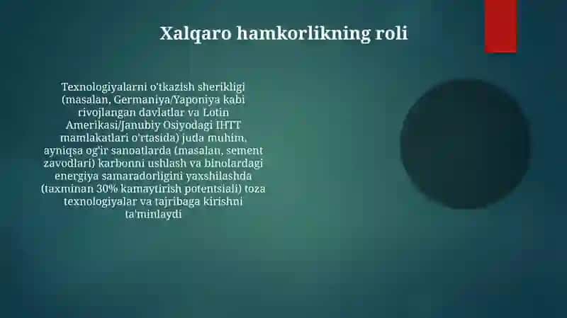 IHTT mamlakatlarda yashil o'sishni taminlash modellari 4