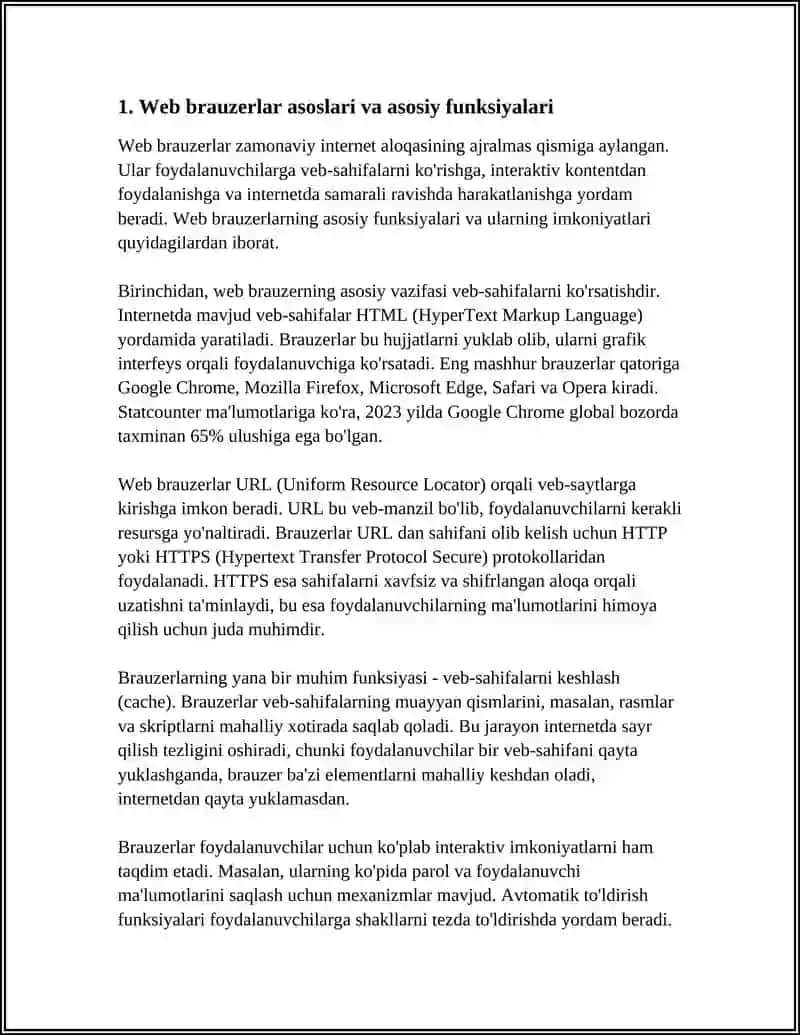 WEB BRAUZERLAR VA QIDIRUV TIZIMLARI IMKONIYATLARIDAN FOYDALANIB AXBOROT QIDIRING 4