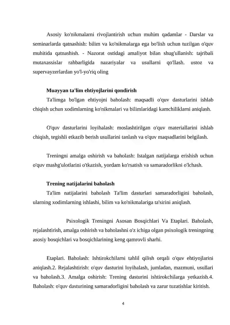Sosial psixologik treningning asosiy bosqichlari 4
