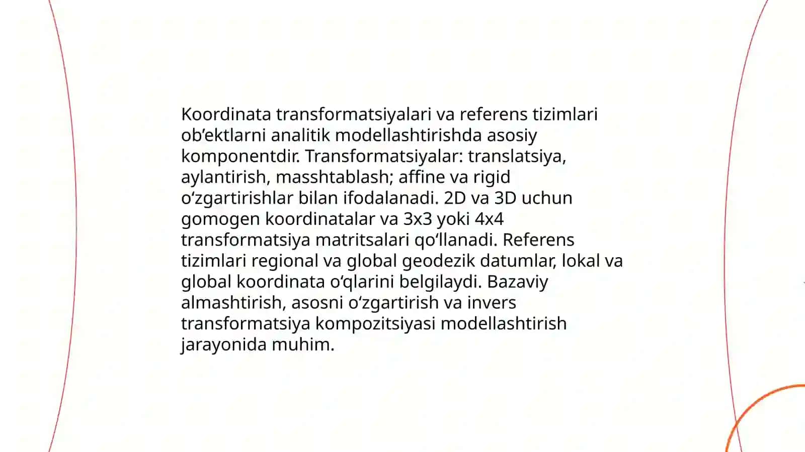 Ob’ektlarning parametrik analitik modellari 4
