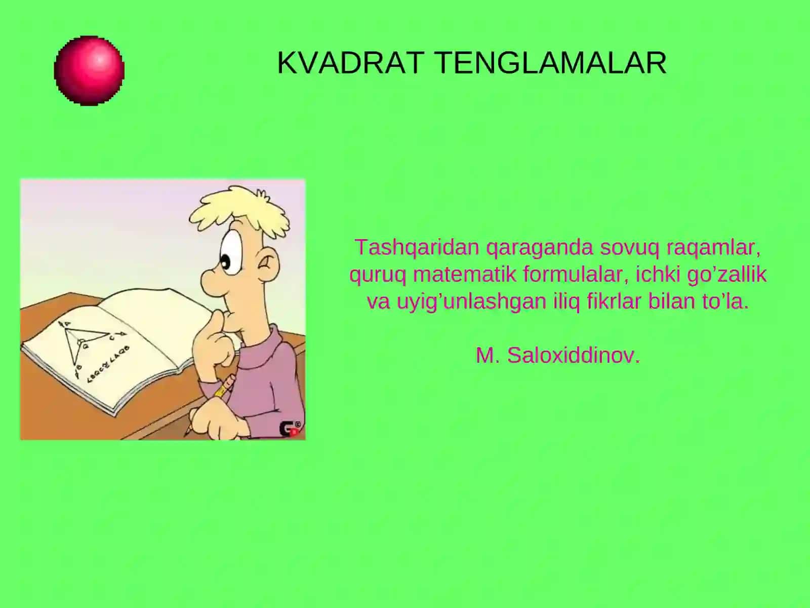 Kvadrat tenglama 4