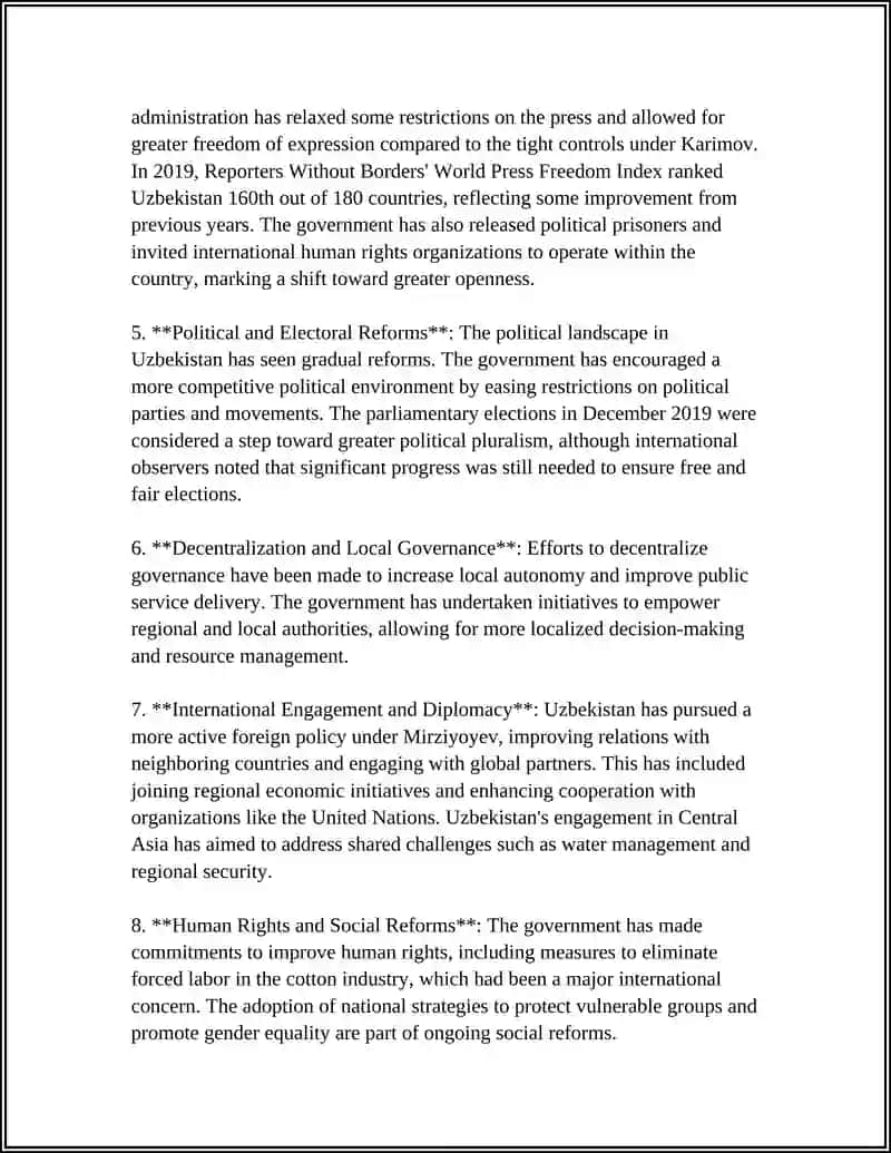Political Reforms in New Uzbekistan 4
