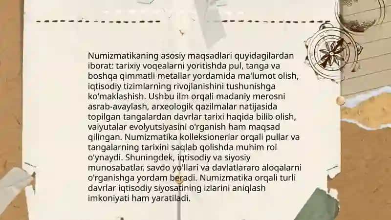 Numizmatika fani, uning maqsadi va vazifalari 4