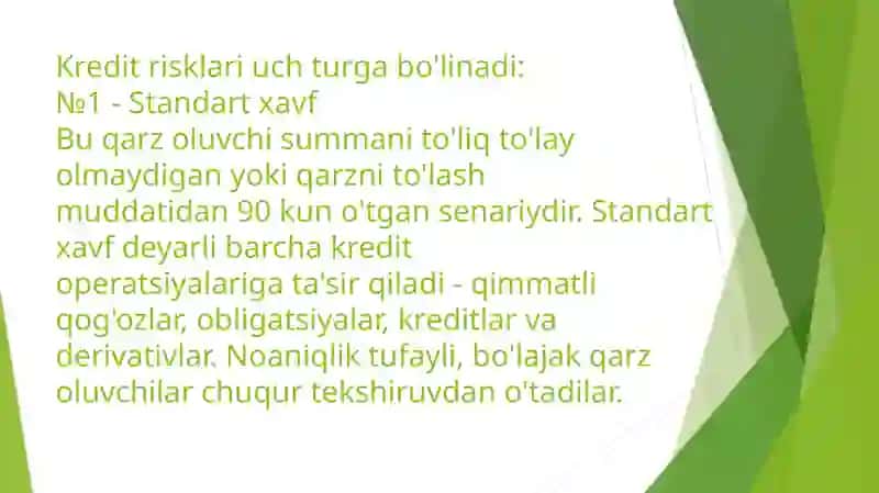 Kredit berishdagi risklar va ularni boshqarish 4