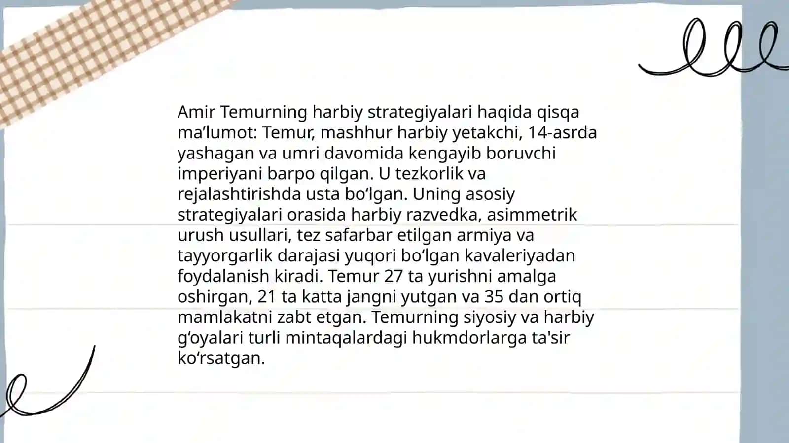 Amir Temur ulli mamleket ģayratkeri 4