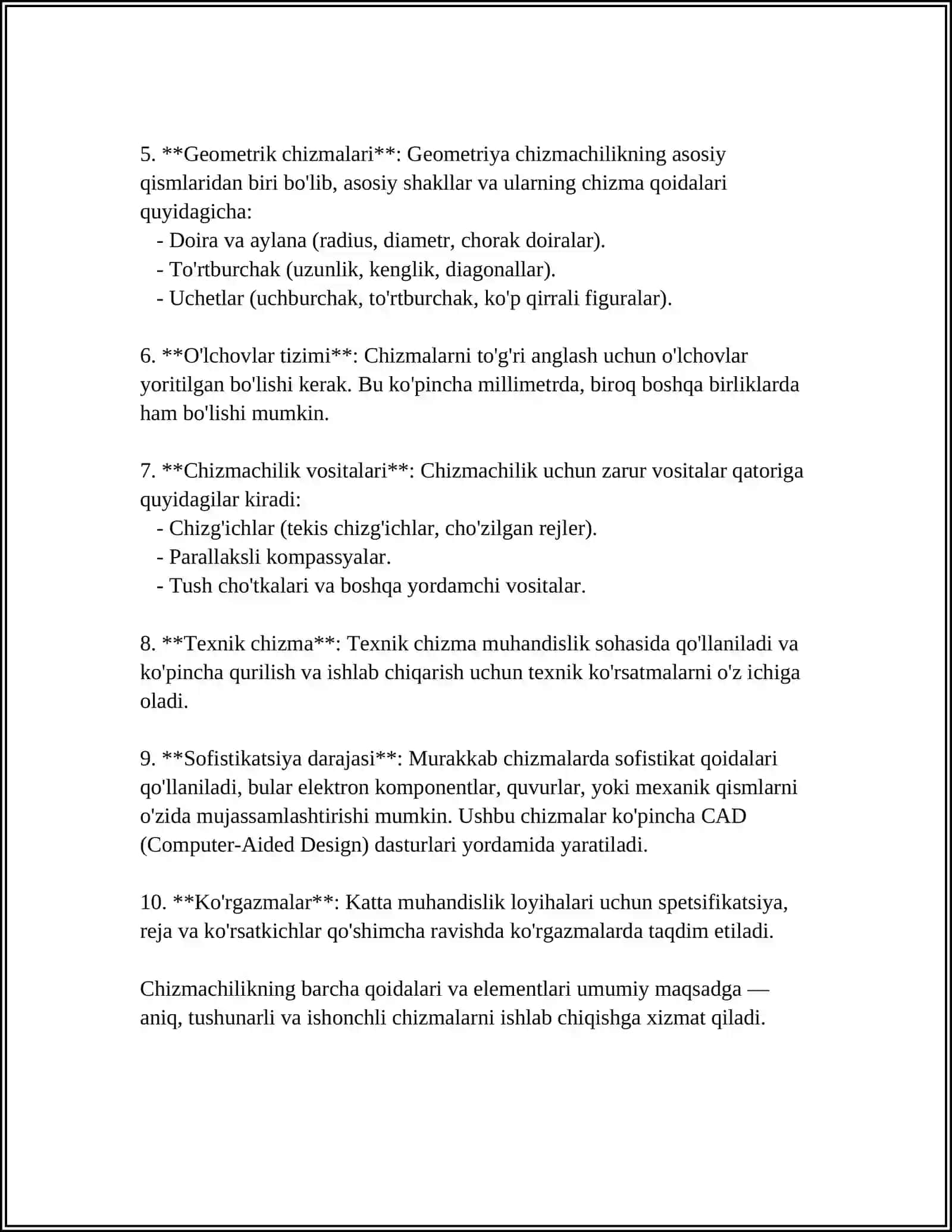 Chizmachilik asoslari 4