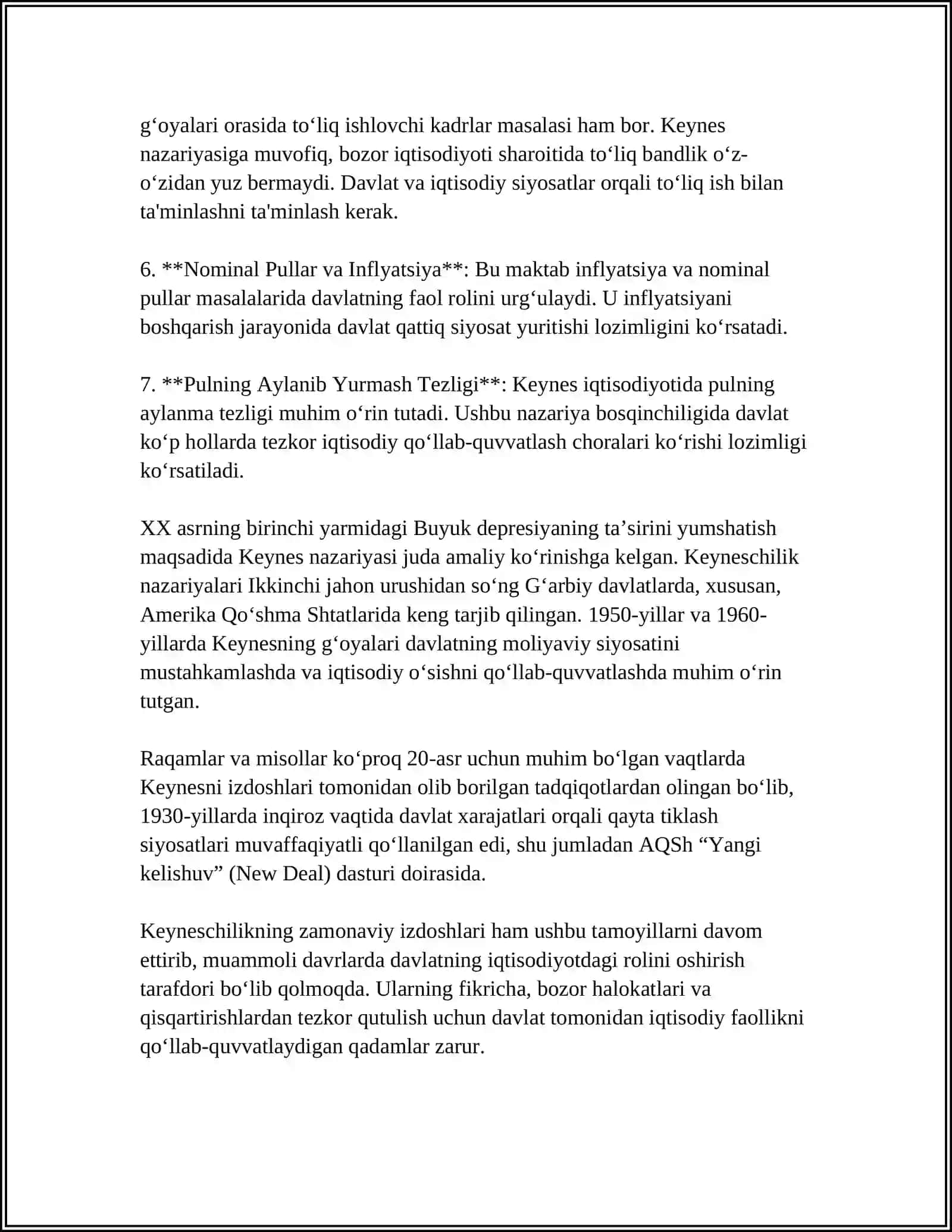 Keyneschilik va Klassik iqtisodiyot 4