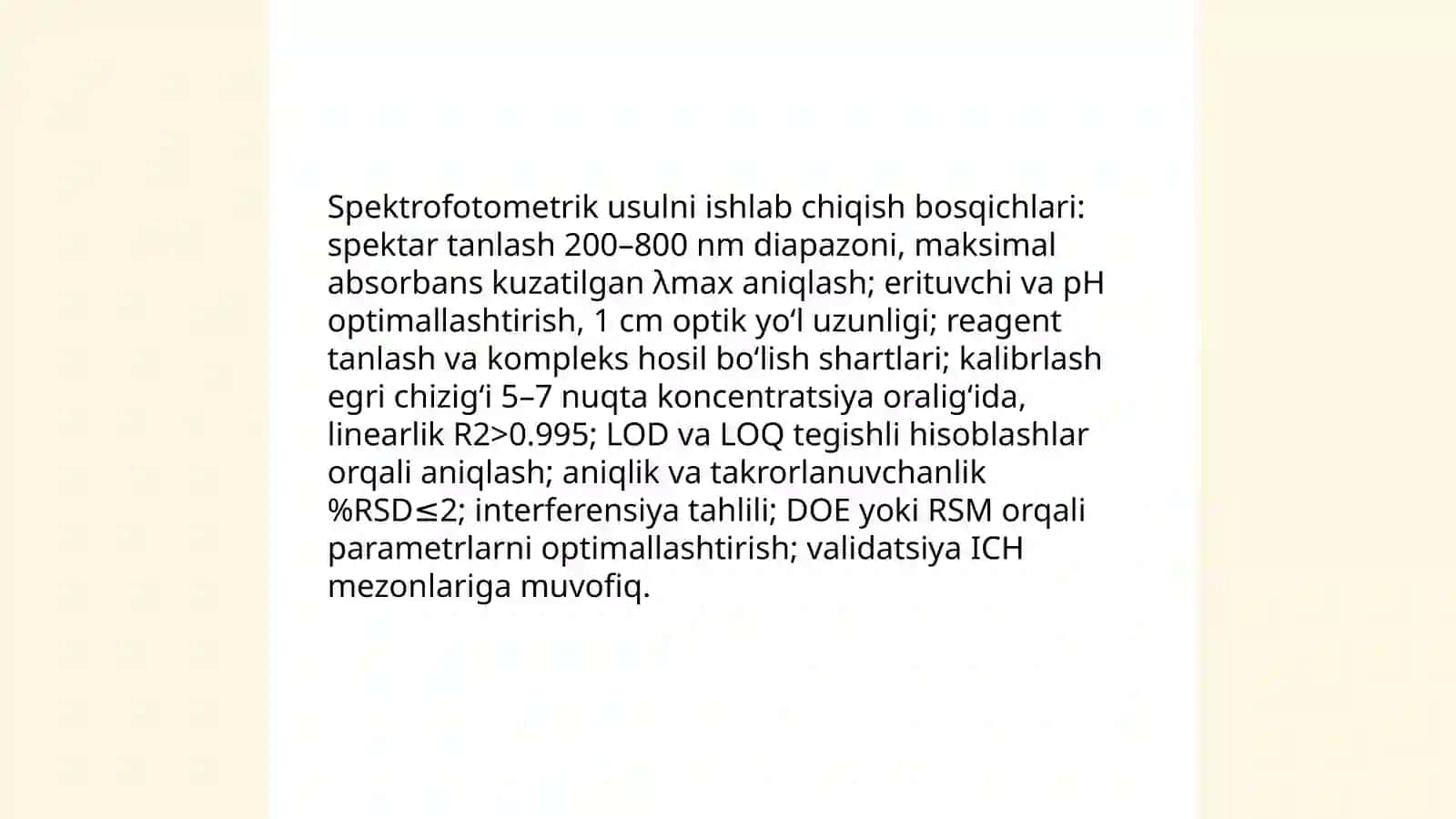 Alkaloidiami spektrofotometrik usullarda sifat va miqdorini aniqlash 4