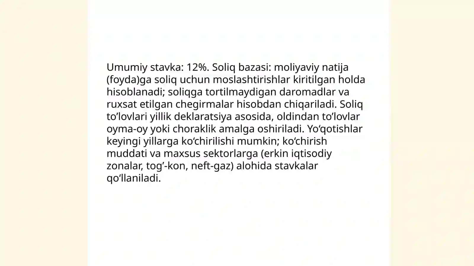 O’zbekistonda foyda so’lig’i 4