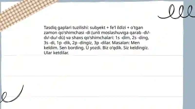 O'tgan zamonning umumiy ma'nosi 4