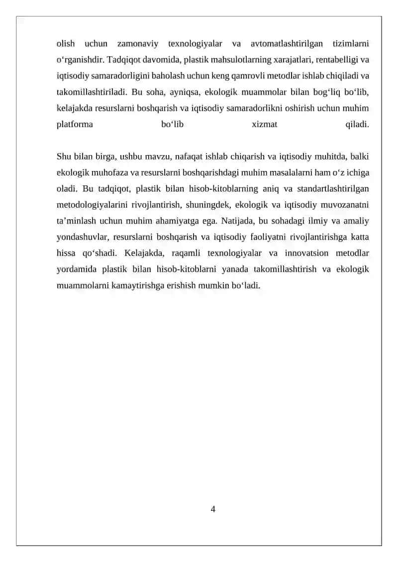 Plastik bilan hisob-kitoblarning asosiy prinsiplari 4