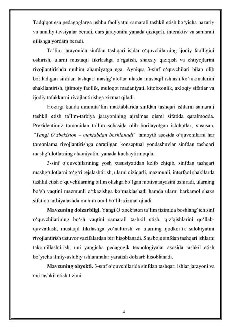 "MATEMATIKA O‘QITISH METODIKASI" 4