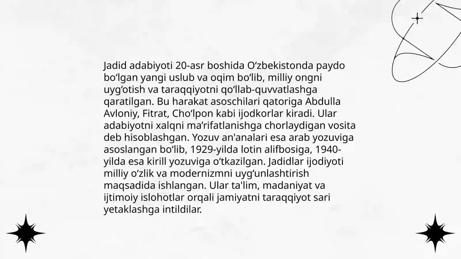 Jadid namoyondalarining eski o'zbek yozuvidagi matnlari 4