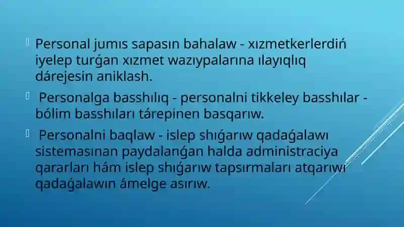 Sotisal xizmatda personalni basqariw 4