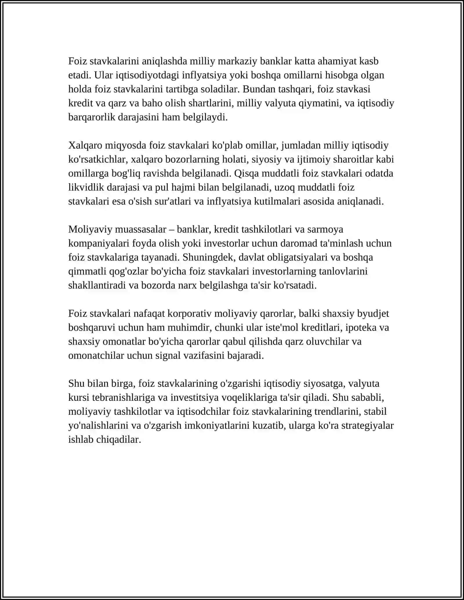 FOIZ STAVKALARI VA ULARNI HISOBLASH USULLARI 4
