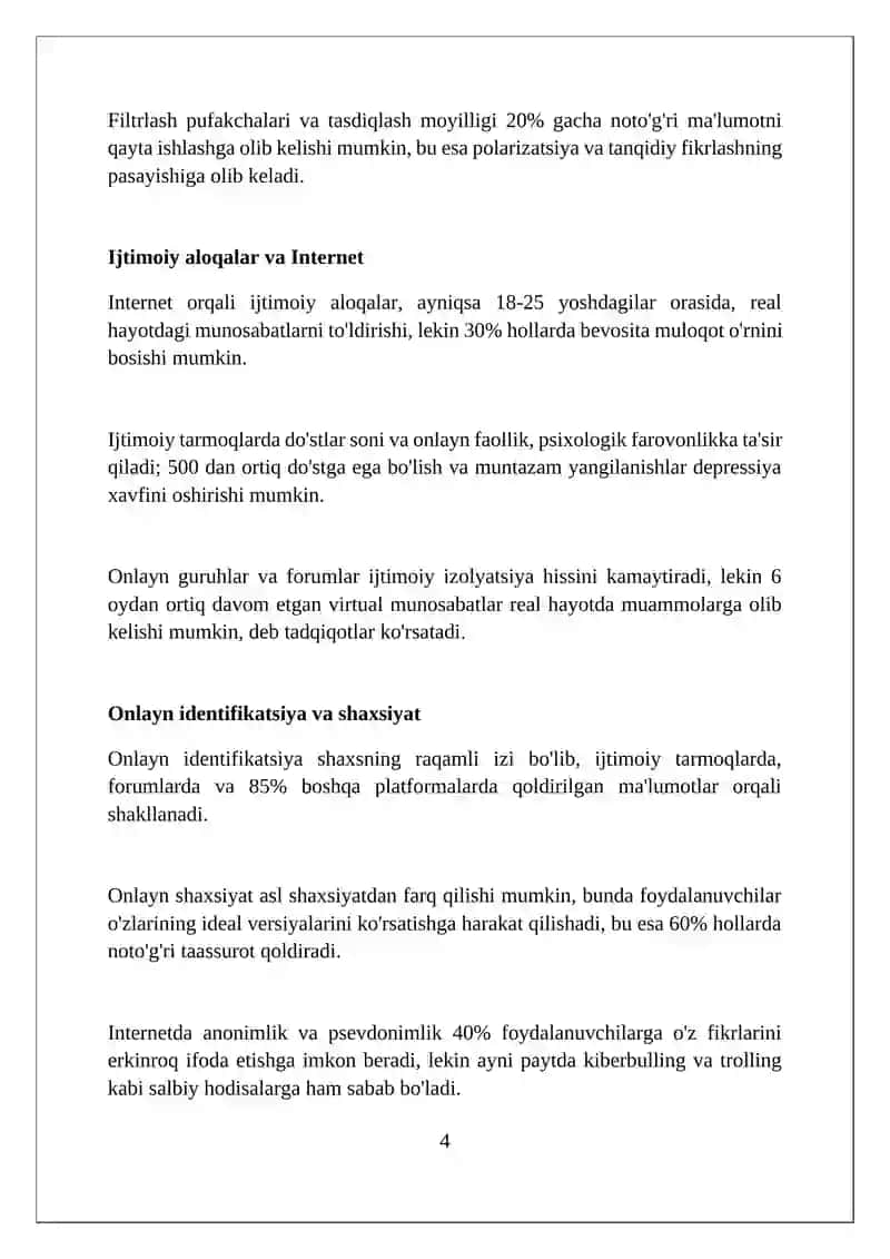 Инсон психологиясига интернетнинг таьсири 4