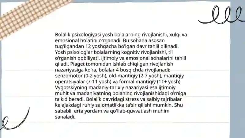 Yosh davrlari psixologiyasi 4