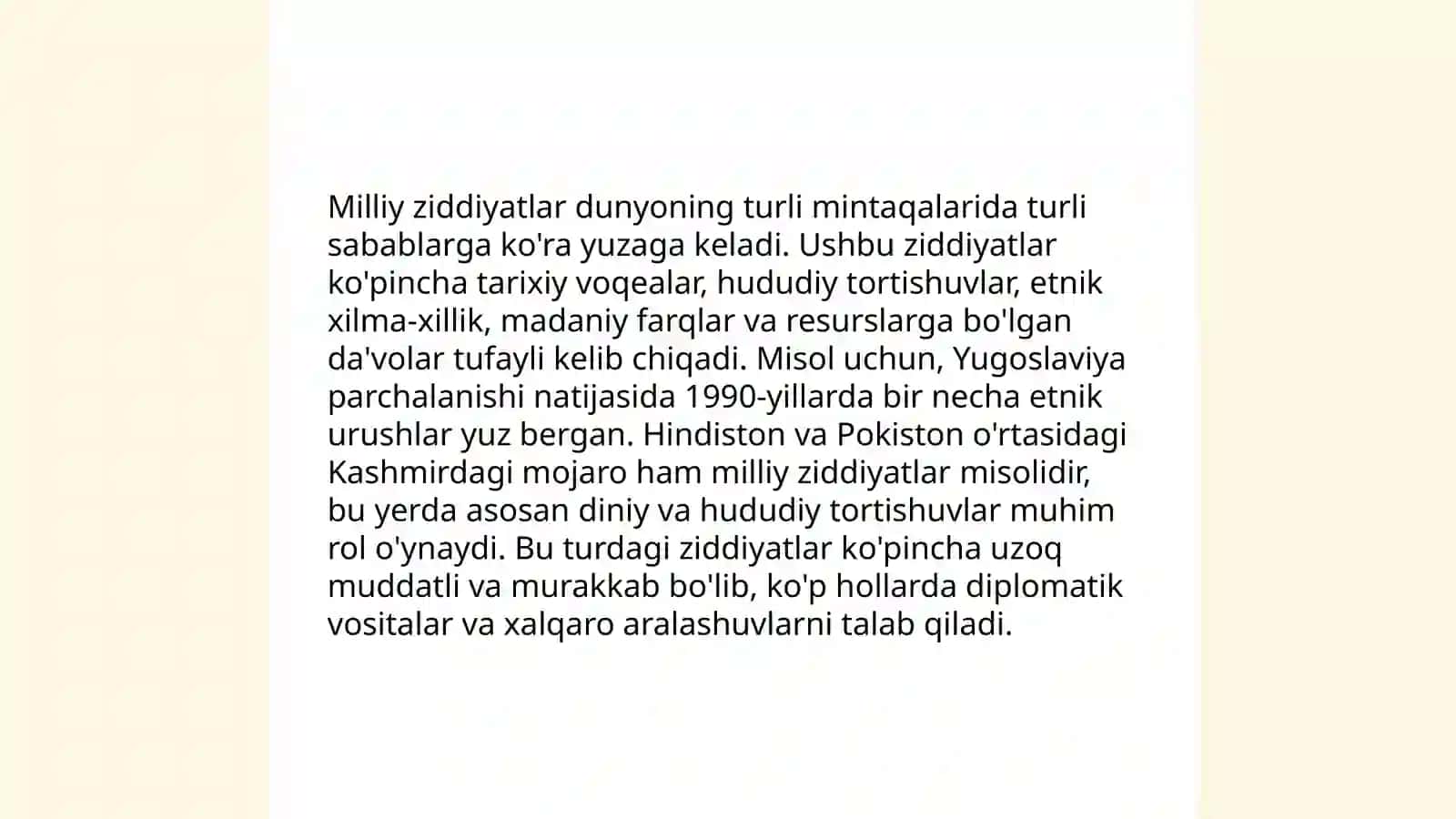 Millatchilik va milliy ziddiyatlar ularning salbiy oqibatlari 4