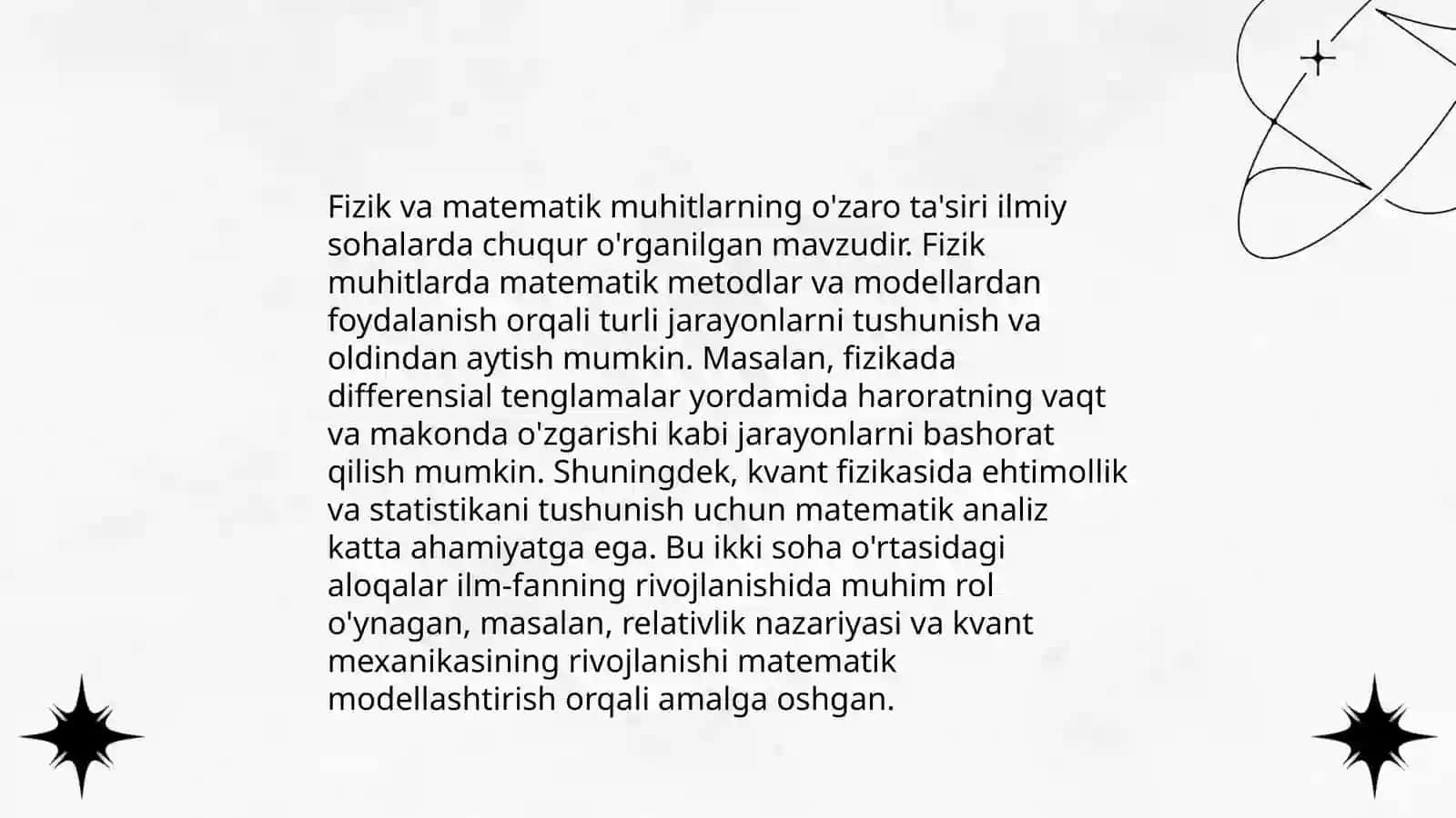 Fizik jarayonlarning matematik modellari 4