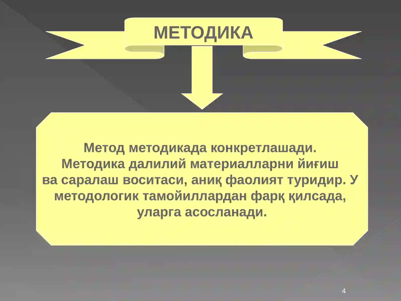 Метод ва методология: асосий тушунчалар 4