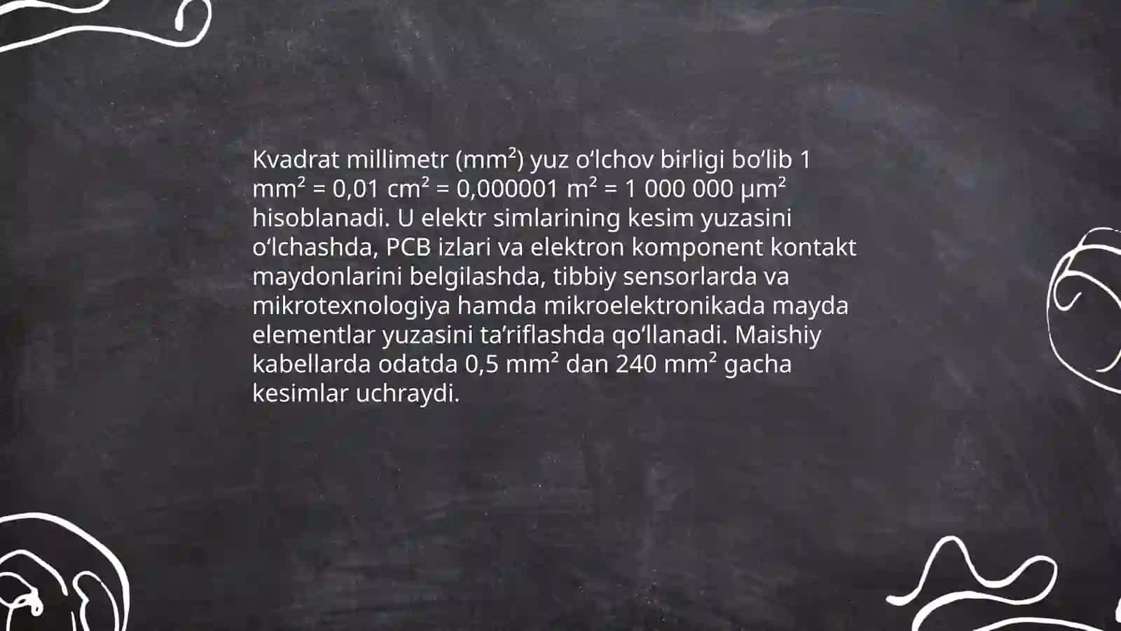 Yuz o‘lchov birligi 4