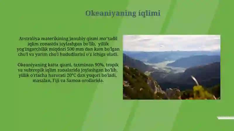 Avstriya va Okeaniya xalqlari tabiiy geografik o‘rni 4