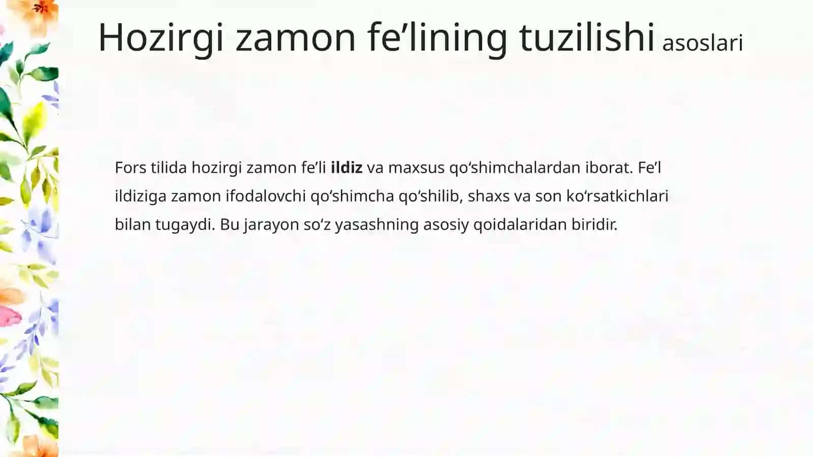 Zamonaviy fors tilidagi fe’llar 4