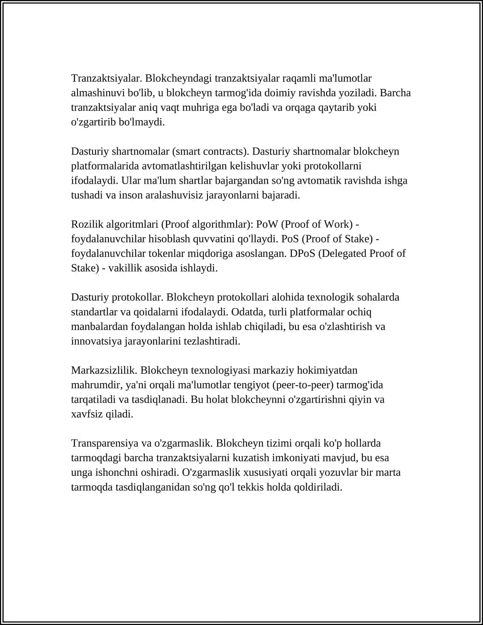 BLOKCHEYIN VA KRIPTOVALYUTA TEXNOLOGIYASI 4