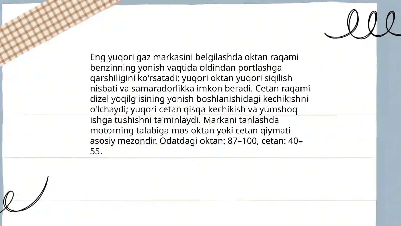 Eng yuqori gaz markasini aniqlash 4