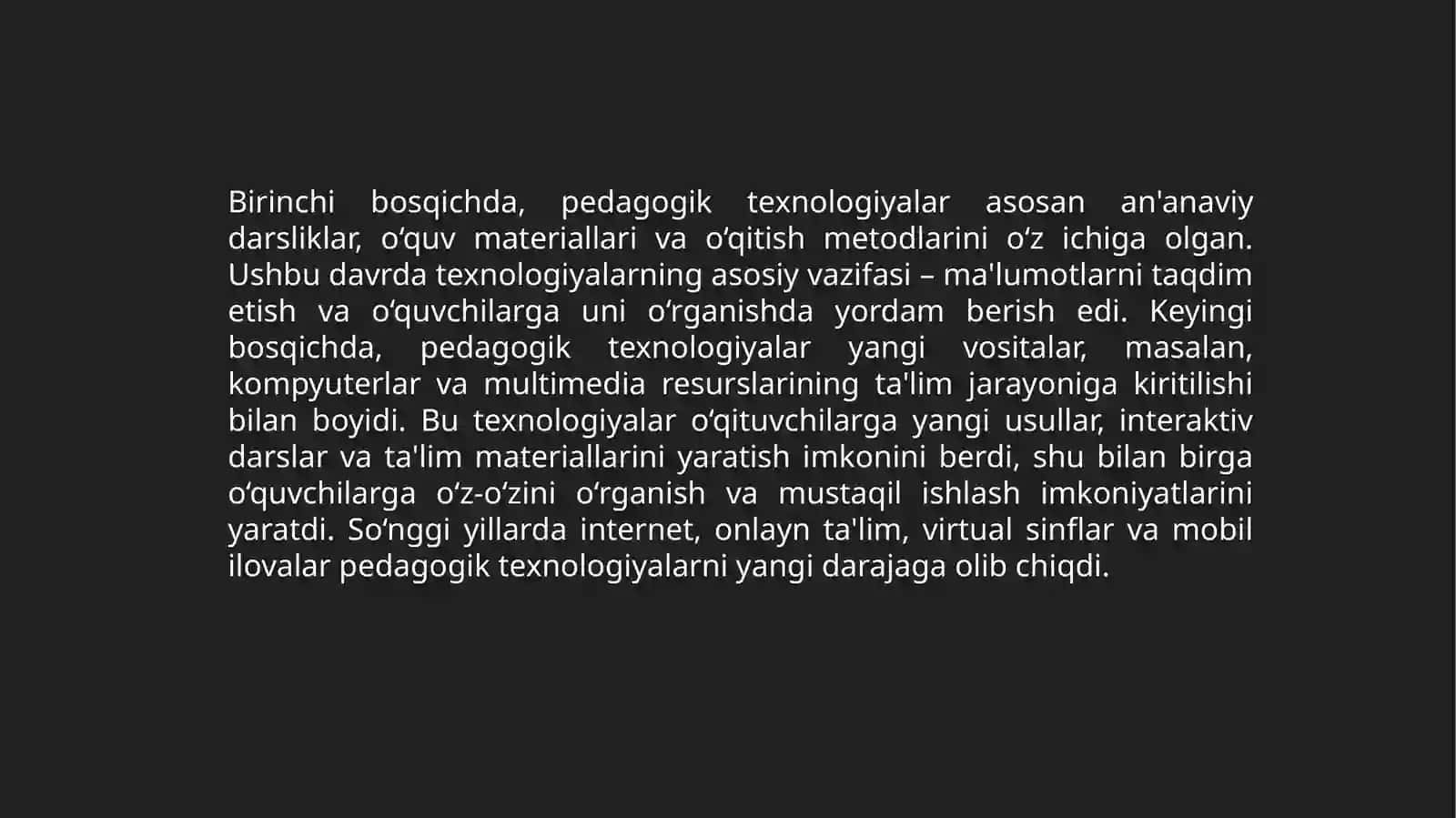 Zamonaviy pedagogik texnologiyalar tasnifi 4