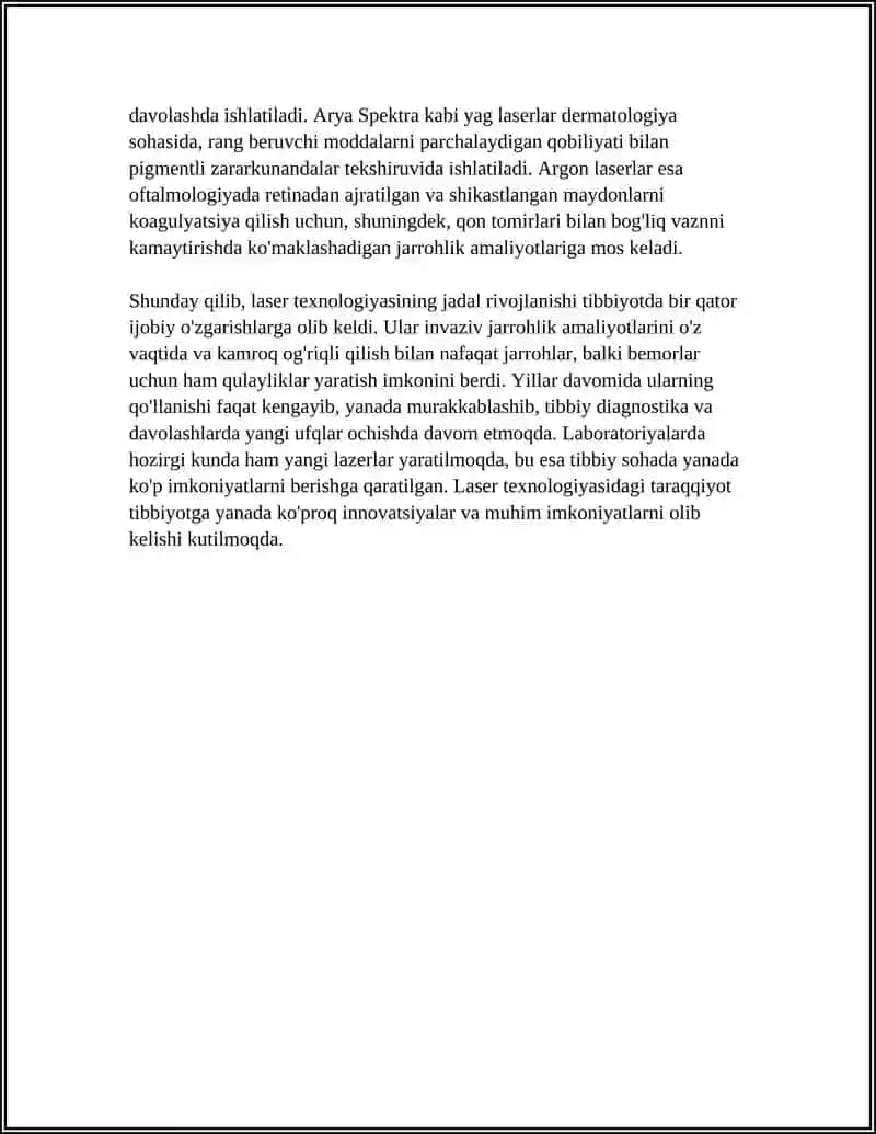 LAZERNING TIBBIYOTDA QOLLANILISHI 4