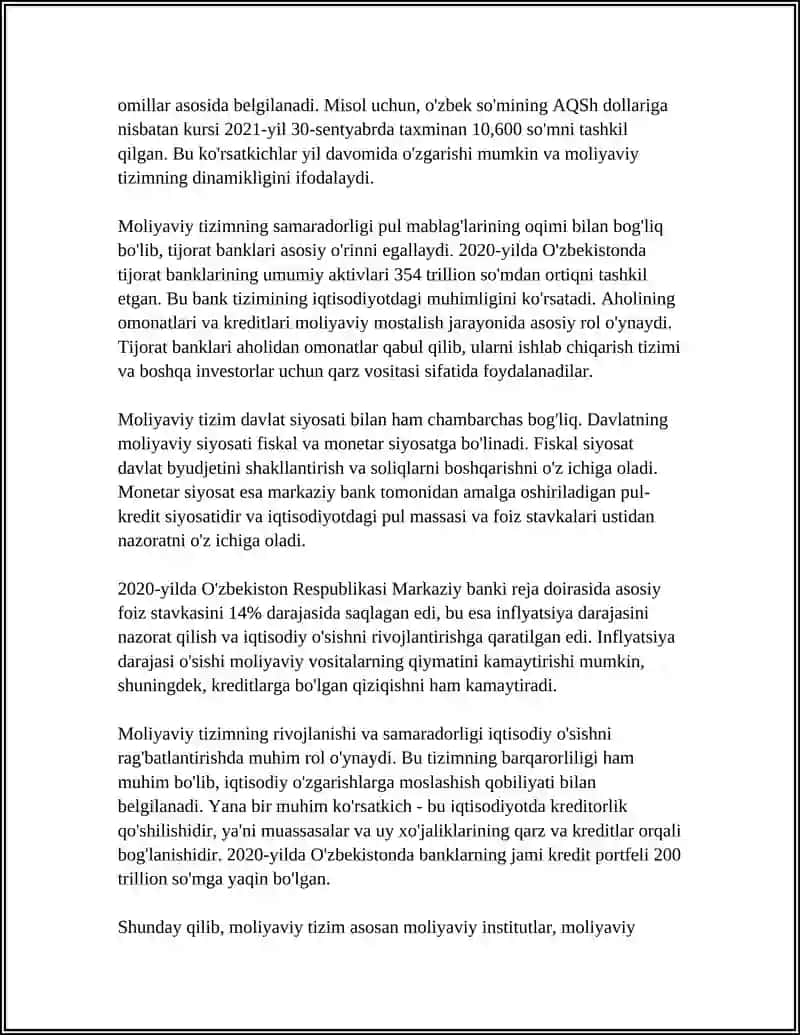 MOLYAVIY TIZIMI 4