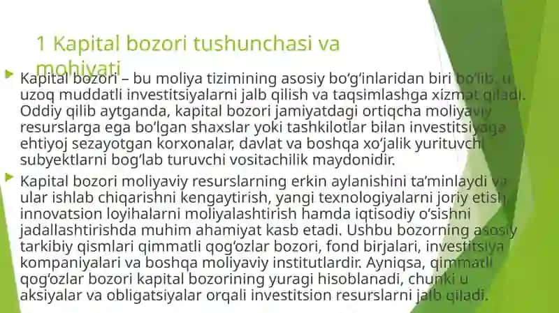Kapital Bozori va uning tashkili 4