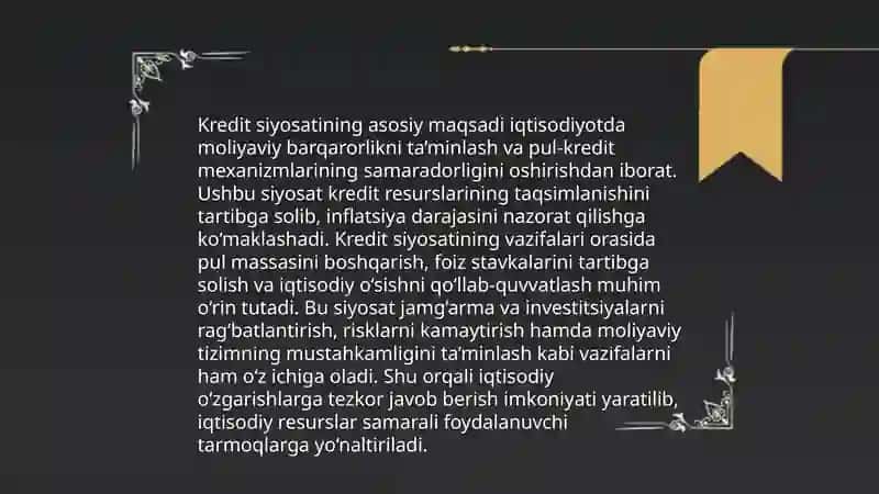 Ipoteka bank kredit siyosati tahlili 4